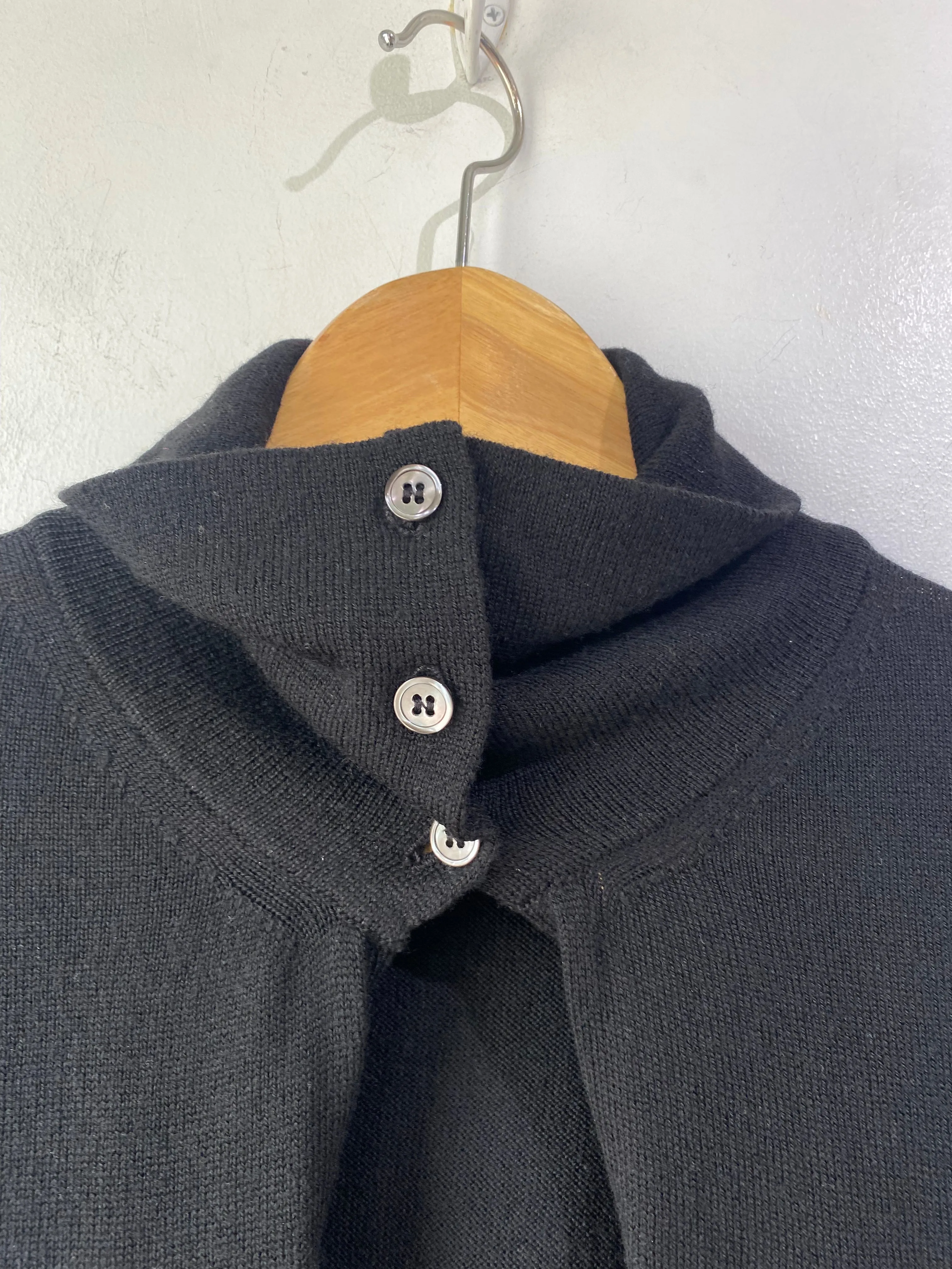 Ann Demeulemeester Black Wool Capelet