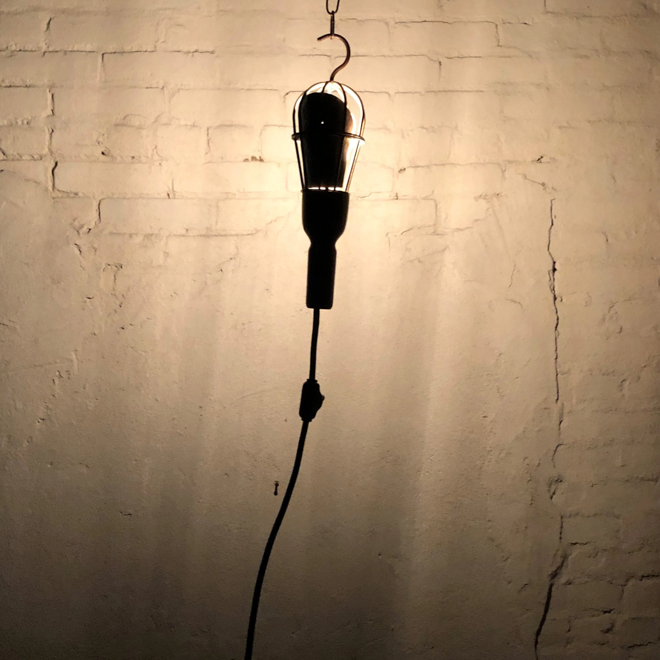 Antique Hanging Trouble Light, Industrial Chic Work Light