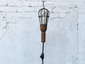 Antique Hanging Trouble Light, Industrial Chic Work Light