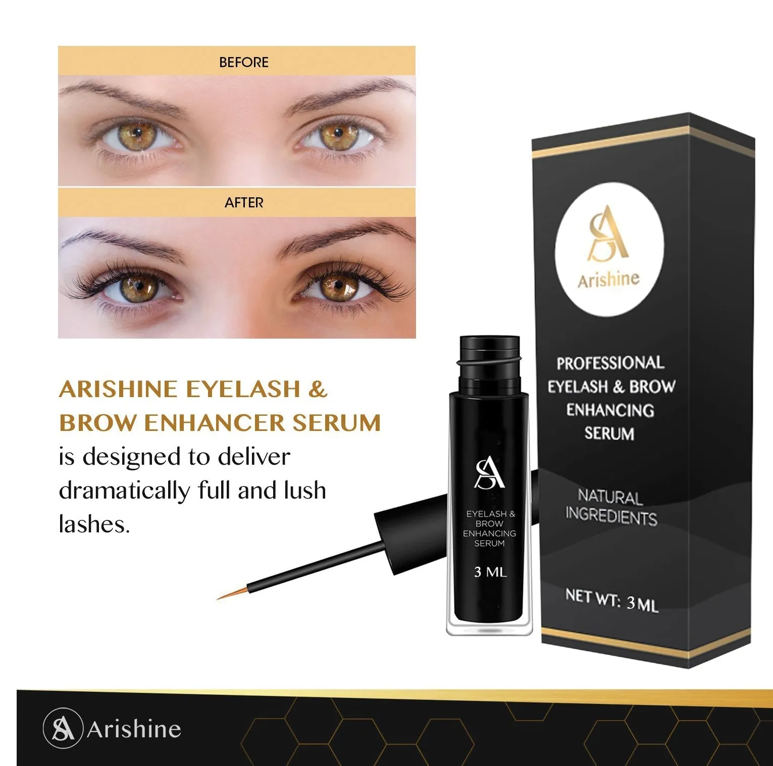 Arishine Professional Eyelash & Brow Enhancing Serum (3 ml)