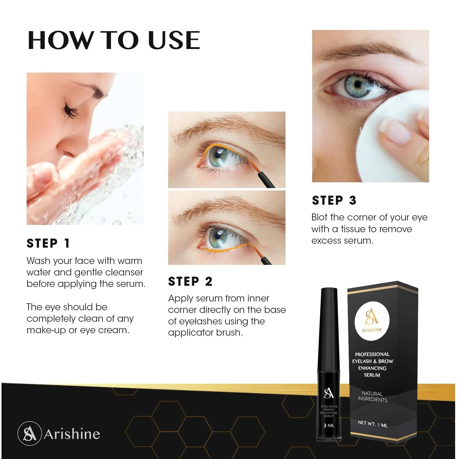 Arishine Professional Eyelash & Brow Enhancing Serum (3 ml)