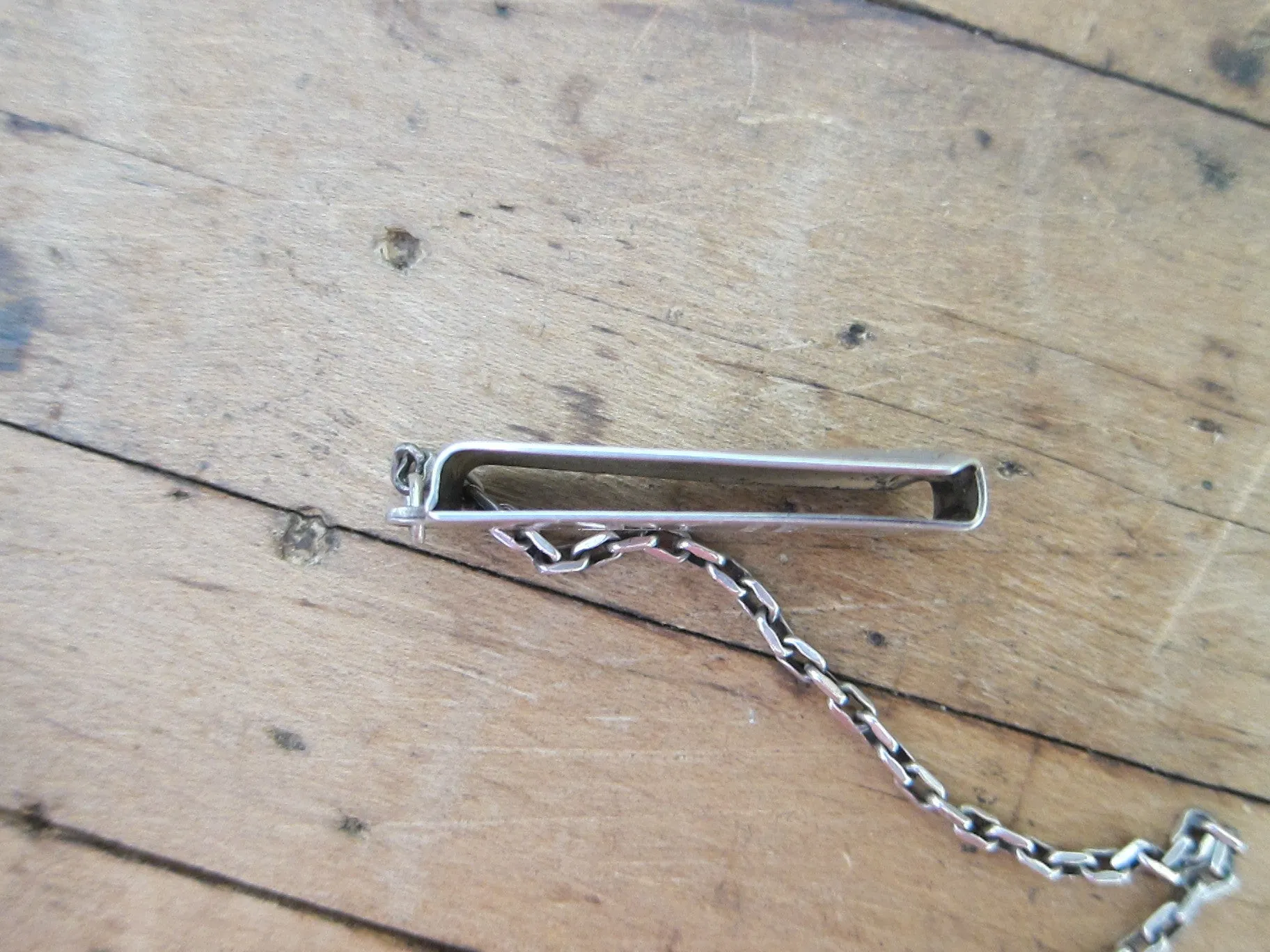 Art Deco 1920's Hickok Sterling Silver Beltogram Clip and Chain