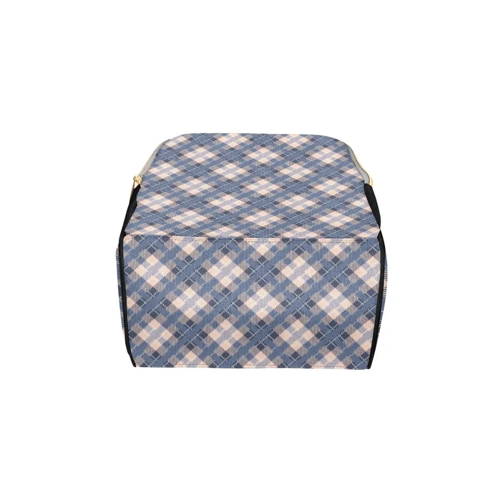 Audra Pink and Blue Plaid Backpack