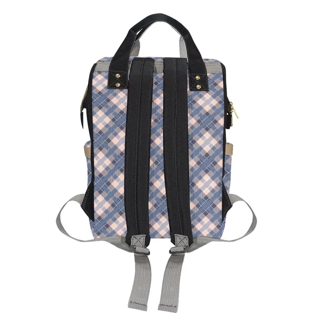 Audra Pink and Blue Plaid Backpack