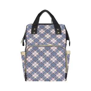 Audra Pink and Blue Plaid Backpack