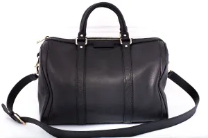 Authentic GUCCI Guccissima Trim Joy Medium Boston Black Leather Satchel