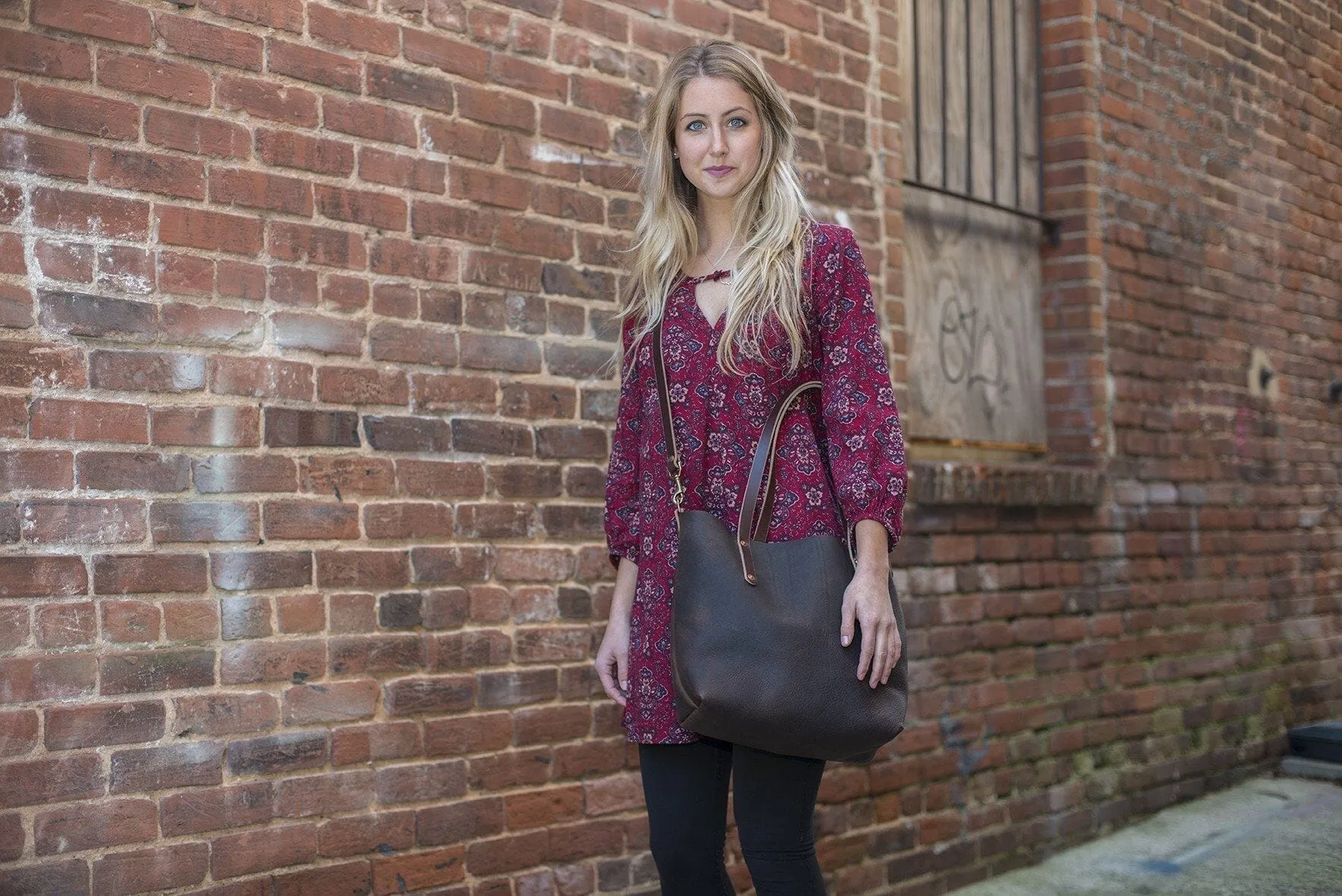 AVERY LEATHER TOTE BAG - MEDIUM - TAN