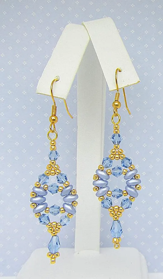 Baby Blue Crystal Oval Dangle Teardrop Earrings