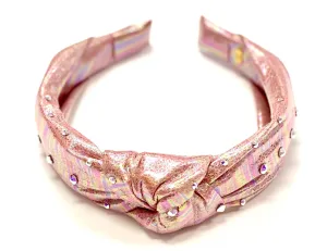 Bari Lynn Metallic Galaxy Twist Knot Headband with Crystals