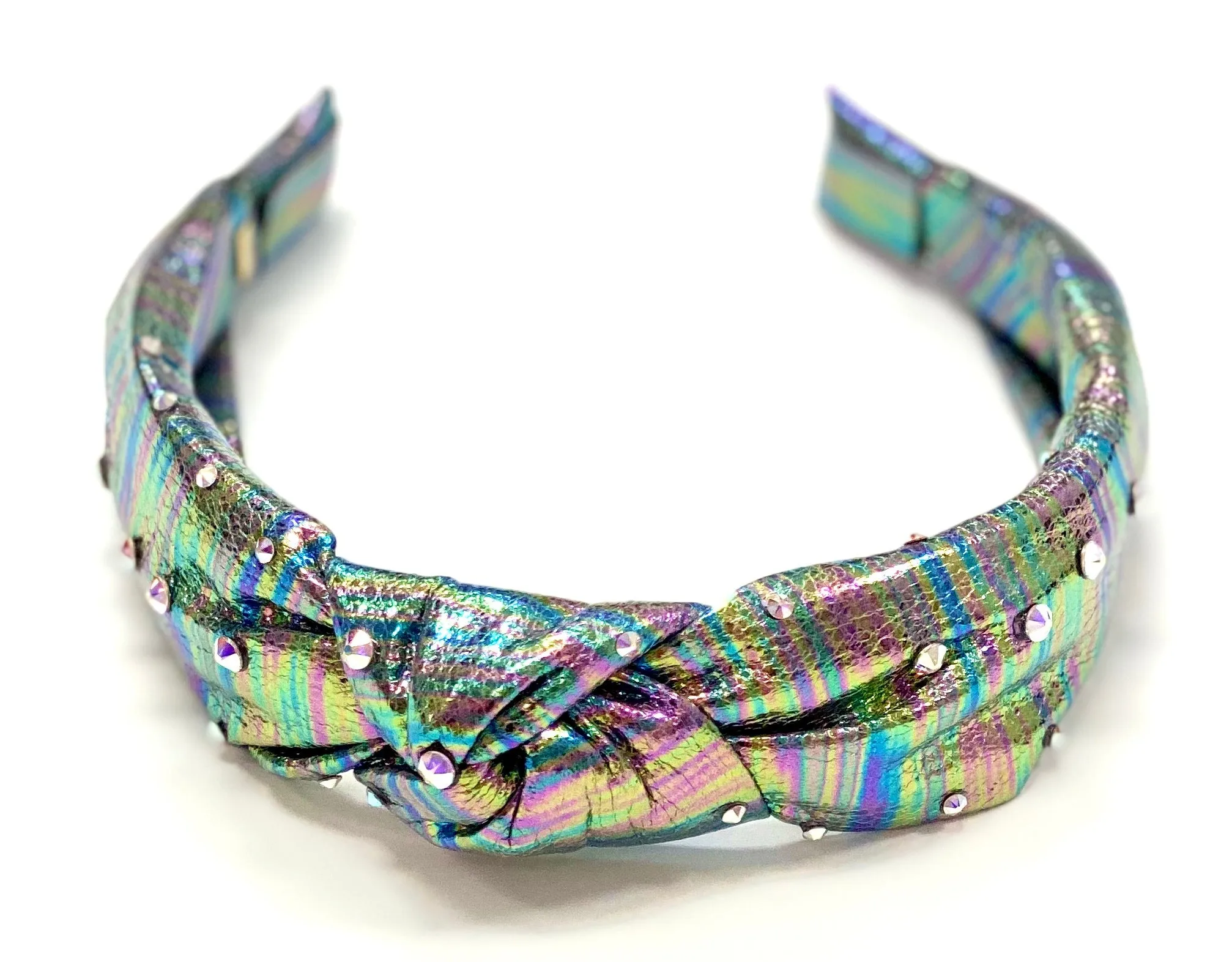 Bari Lynn Metallic Galaxy Twist Knot Headband with Crystals