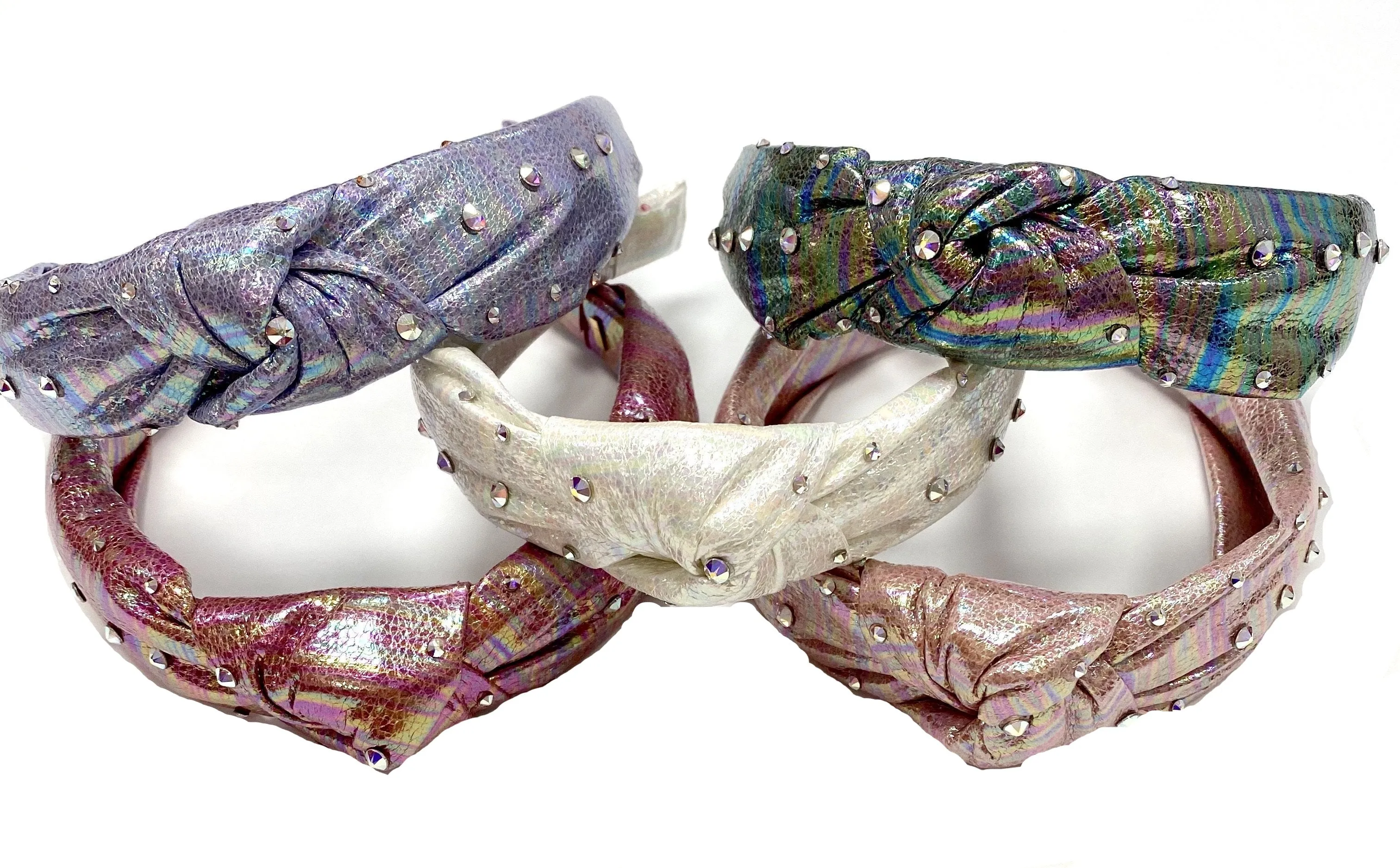 Bari Lynn Metallic Galaxy Twist Knot Headband with Crystals
