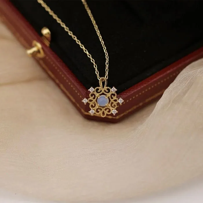 Baroque Moonstone Necklace - Alice (Solid Silver)