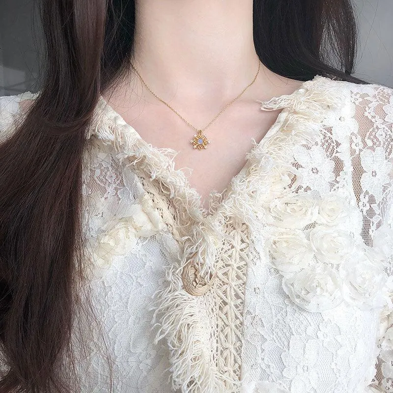 Baroque Moonstone Necklace - Alice (Solid Silver)