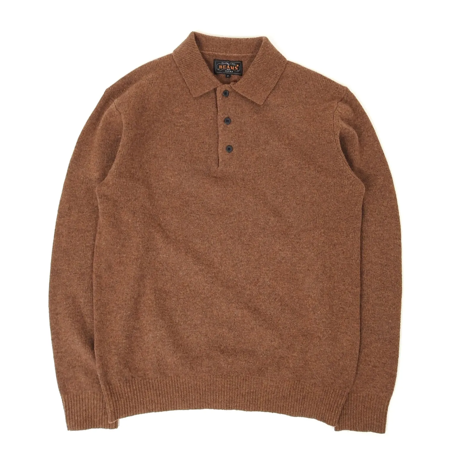 Beams Knit LS Polo Size Small