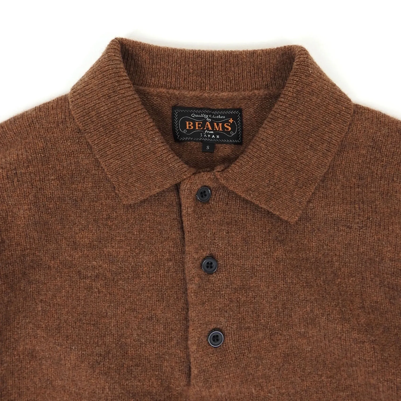 Beams Knit LS Polo Size Small