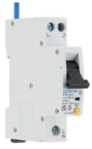 BG CUCRC10A 10A SP 1 Module C Curve 6kA 30mA Type A Compact RCBO