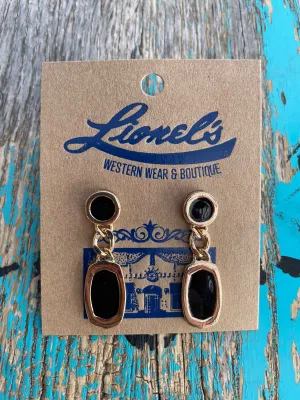 Black & Gold Designer Inspired Earrings/2