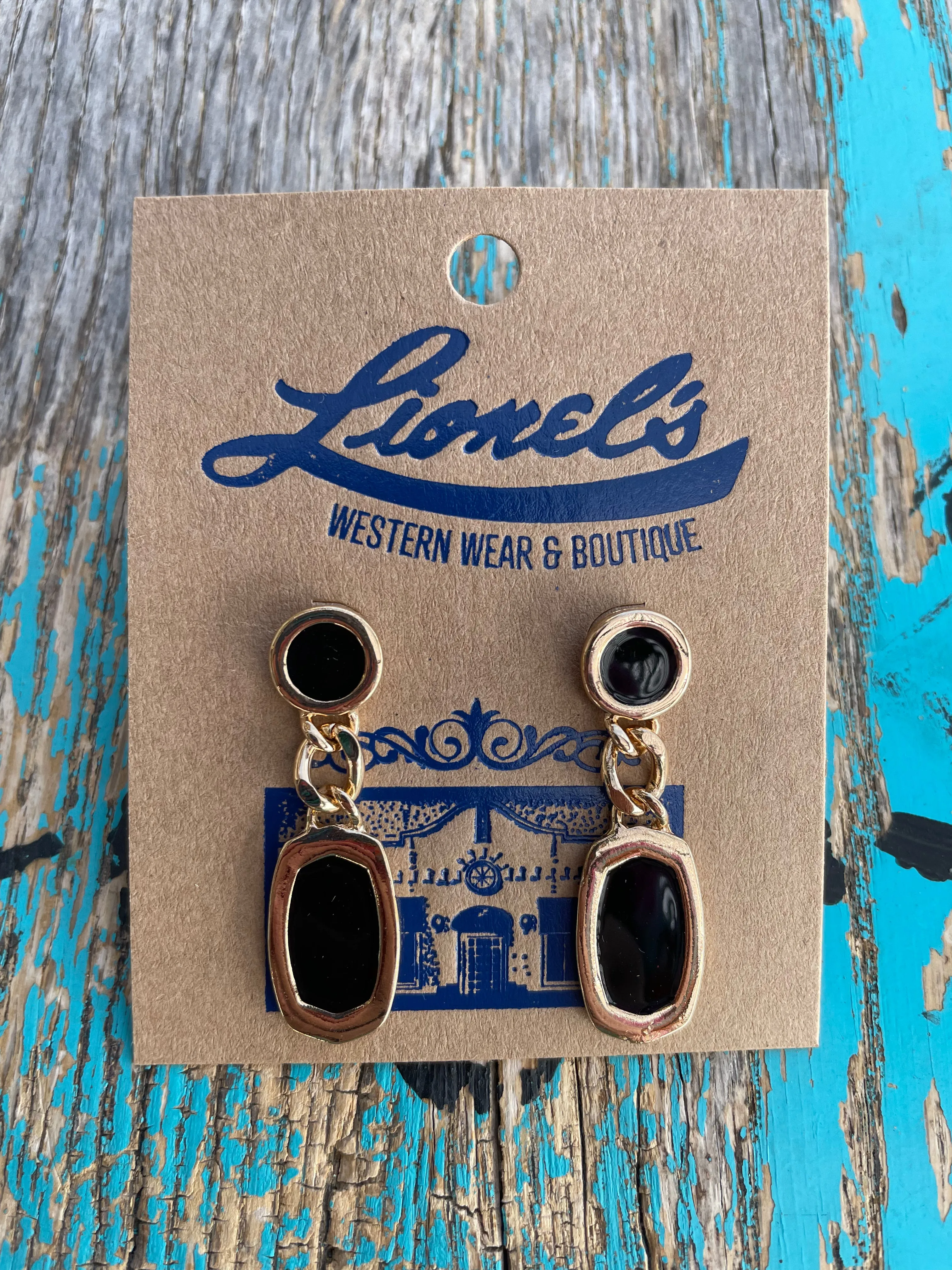 Black & Gold Designer Inspired Earrings/2