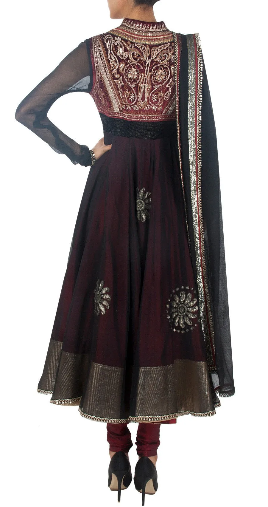 Black color anarkali suit