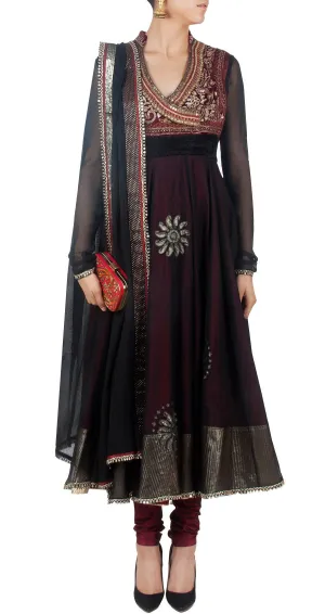 Black color anarkali suit