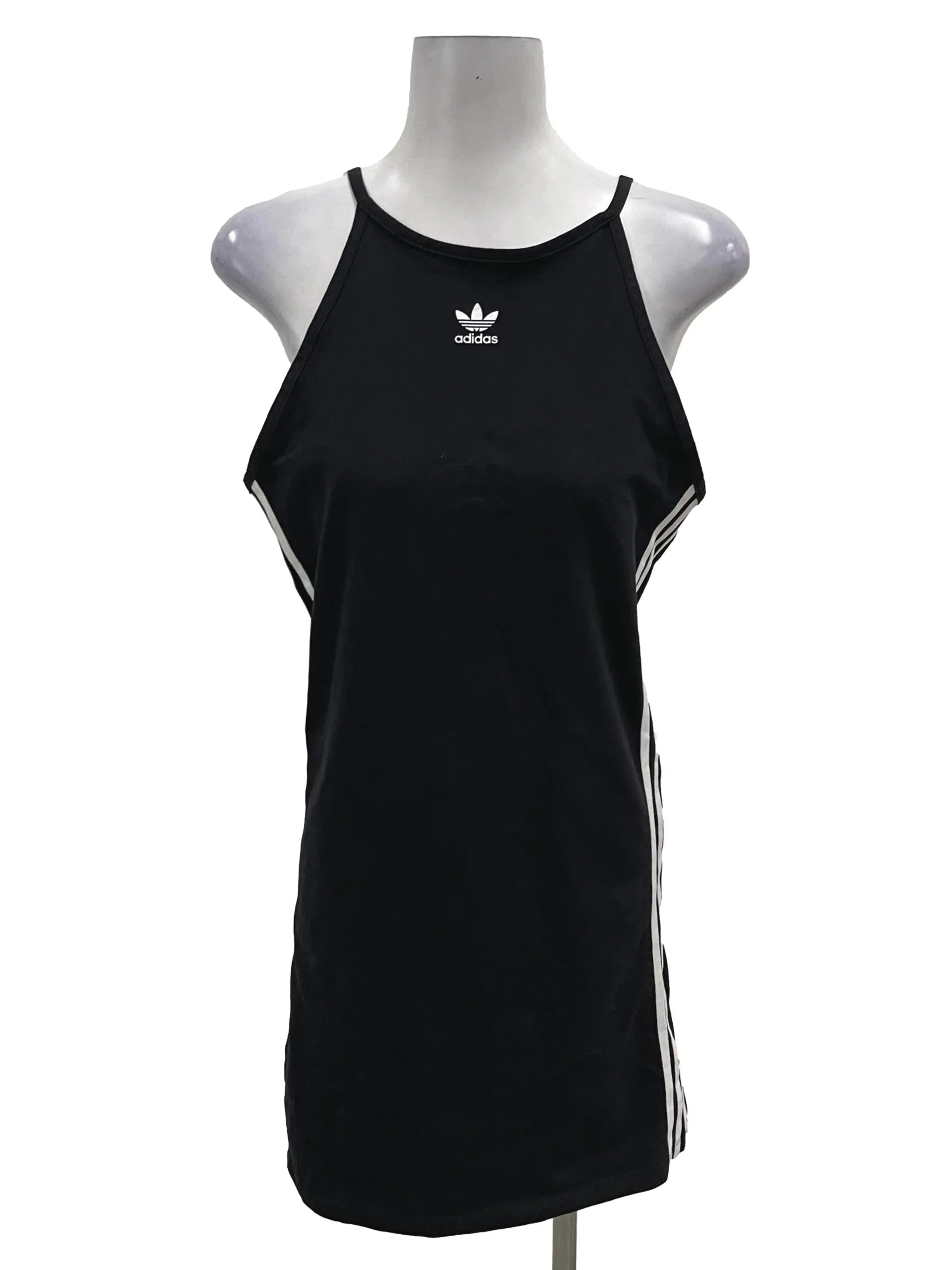 Black Logo Halter Neck Mini Dress