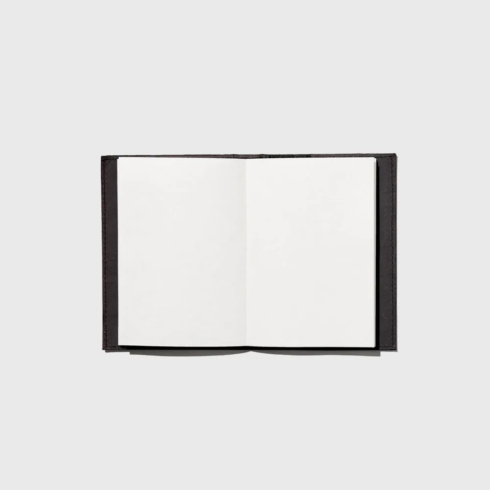 Black Unlined Banana Leather Notebook (4" x 6")