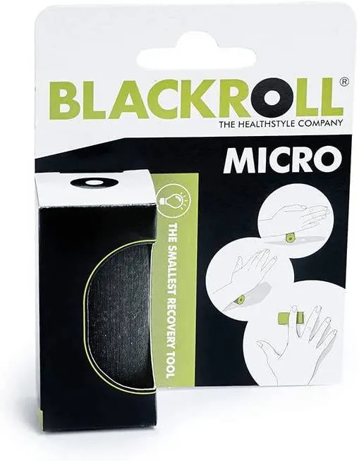 BLACKROLL - Micro Foam Roller, Small Deep Tissue Massage Tool for Feet, Hands, and Arms, Use for Travel and Plantar Fasciitis Relief, Use for Exercise and Muscle Recovery, 6cm (2.3") x 3cm (1.2")
