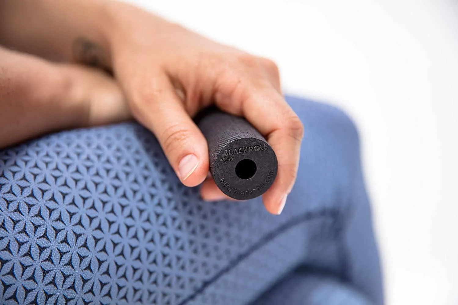 BLACKROLL - Micro Foam Roller, Small Deep Tissue Massage Tool for Feet, Hands, and Arms, Use for Travel and Plantar Fasciitis Relief, Use for Exercise and Muscle Recovery, 6cm (2.3") x 3cm (1.2")