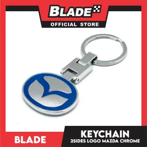 Blade Keychain Logo 2 Sides Mazda Chrome (Blue)