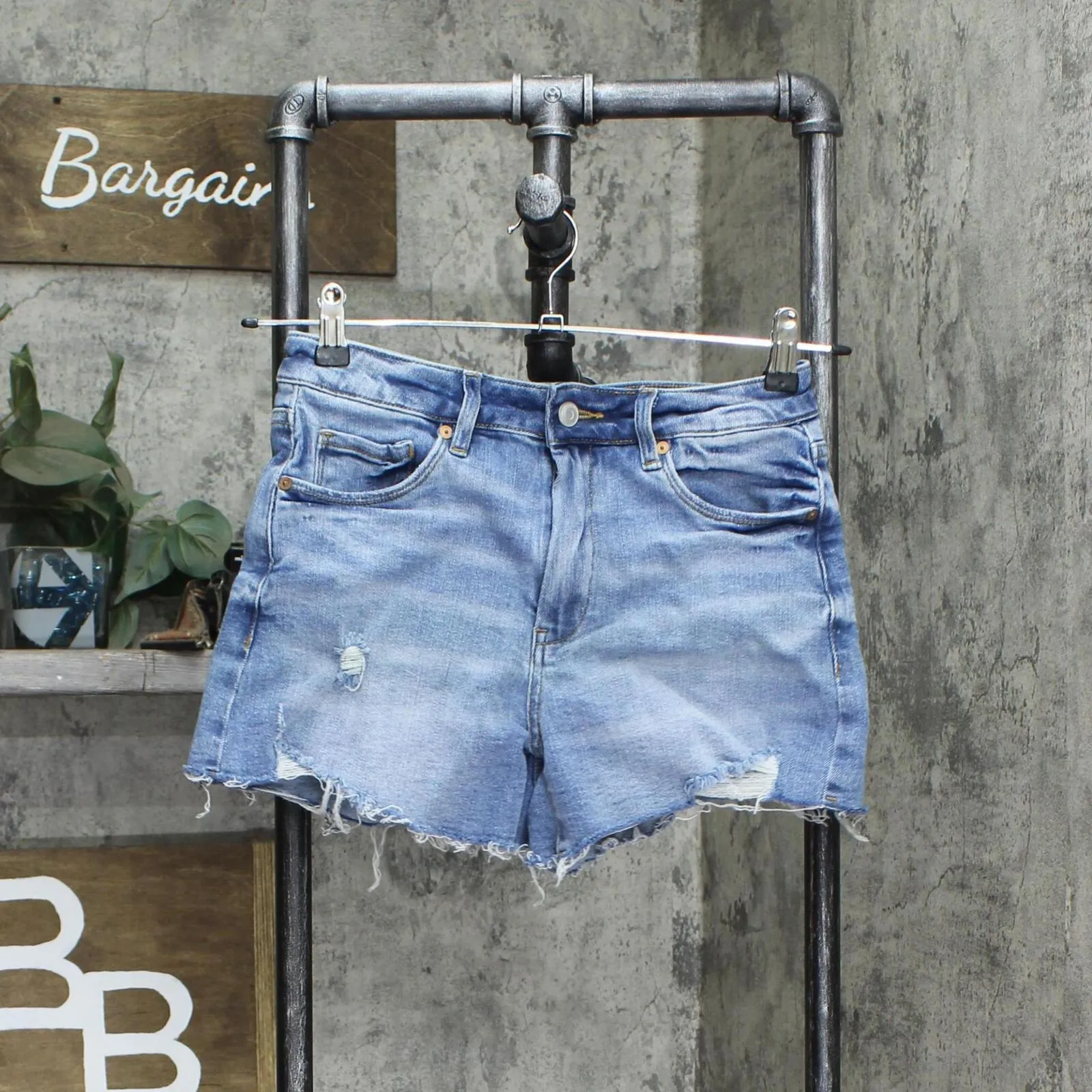 [blanknyc] Womens Luxury Clothing High Rise Denim Cut Off Short  Blue 25