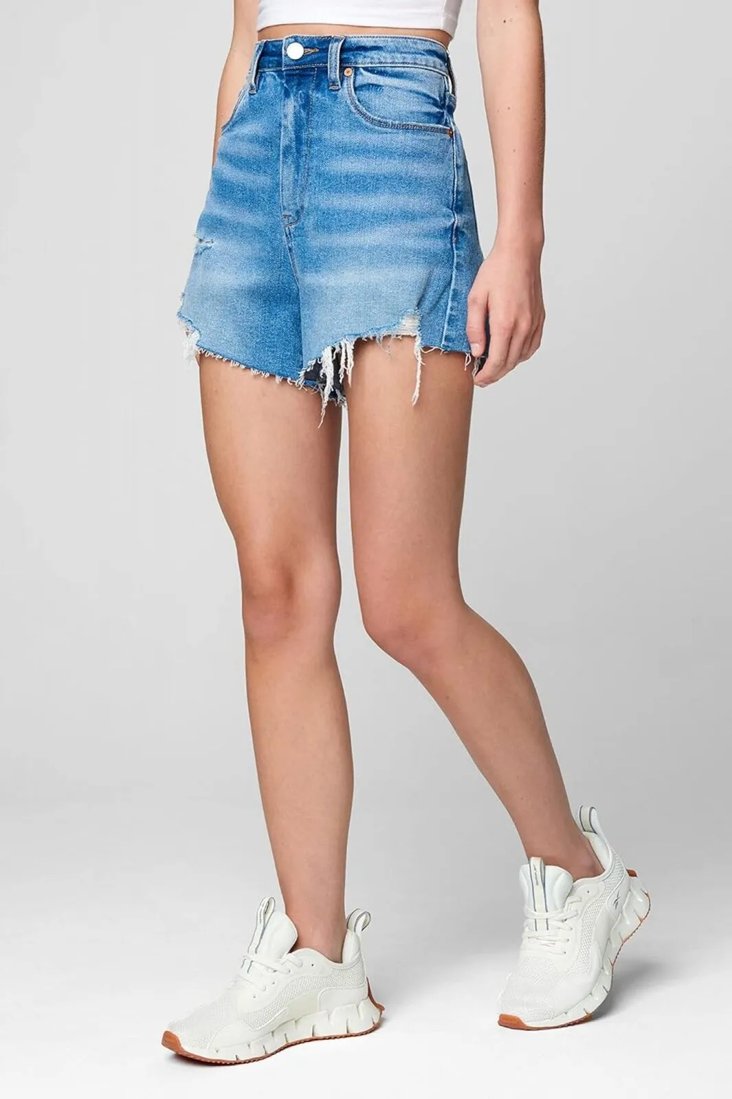 [blanknyc] Womens Luxury Clothing High Rise Denim Cut Off Short  Blue 25