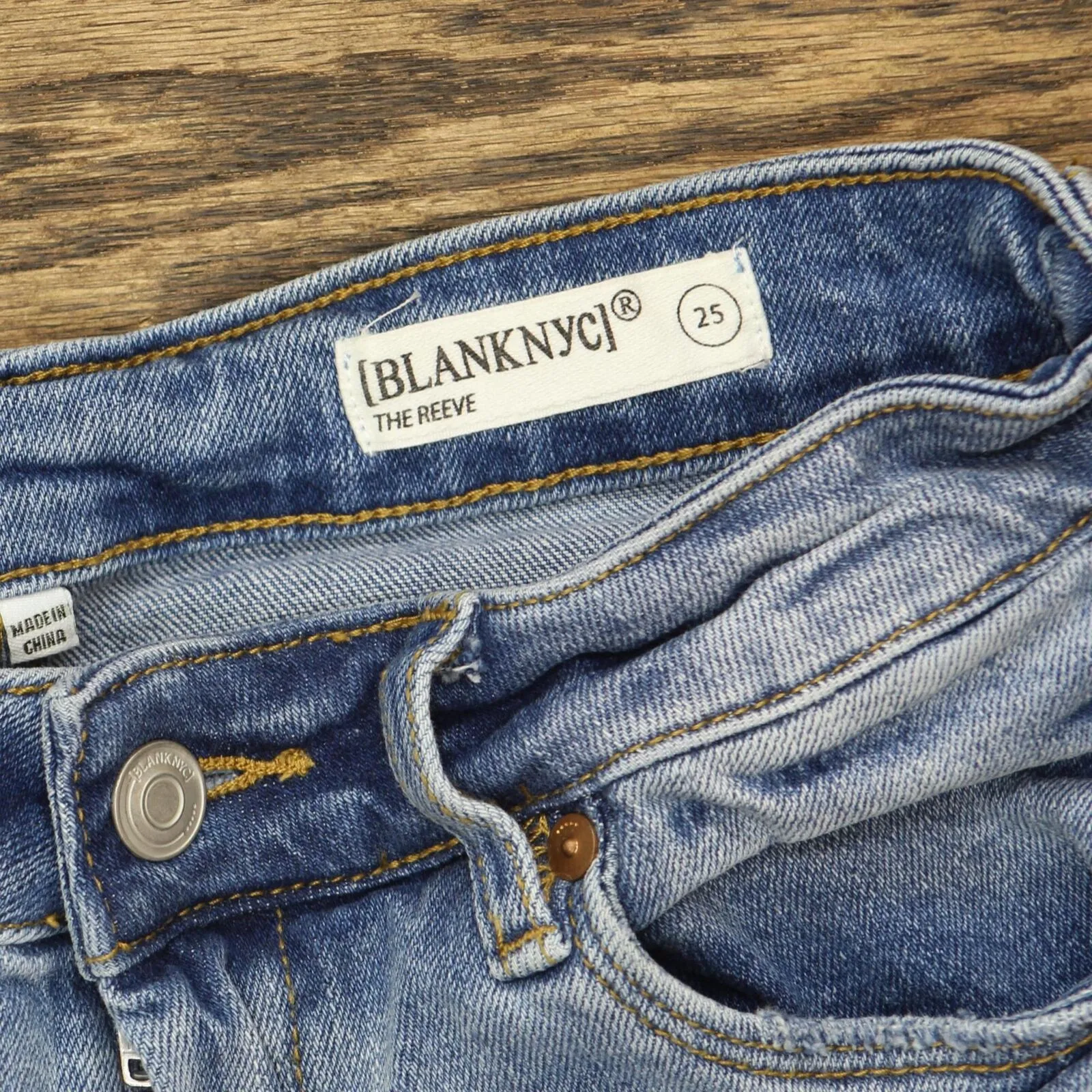 [blanknyc] Womens Luxury Clothing High Rise Denim Cut Off Short  Blue 25