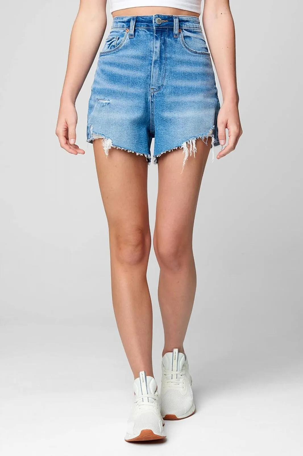 [blanknyc] Womens Luxury Clothing High Rise Denim Cut Off Short  Blue 25