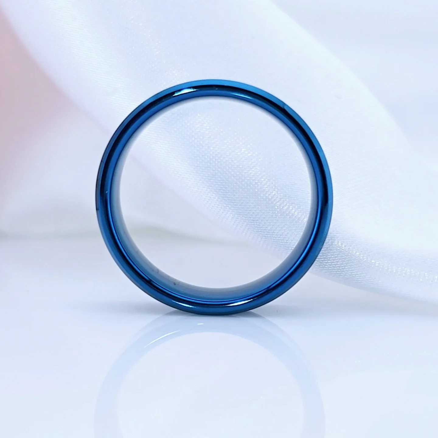 Blue With Black Carbon Fiber Tungsten Unisex Couple Wedding Bands