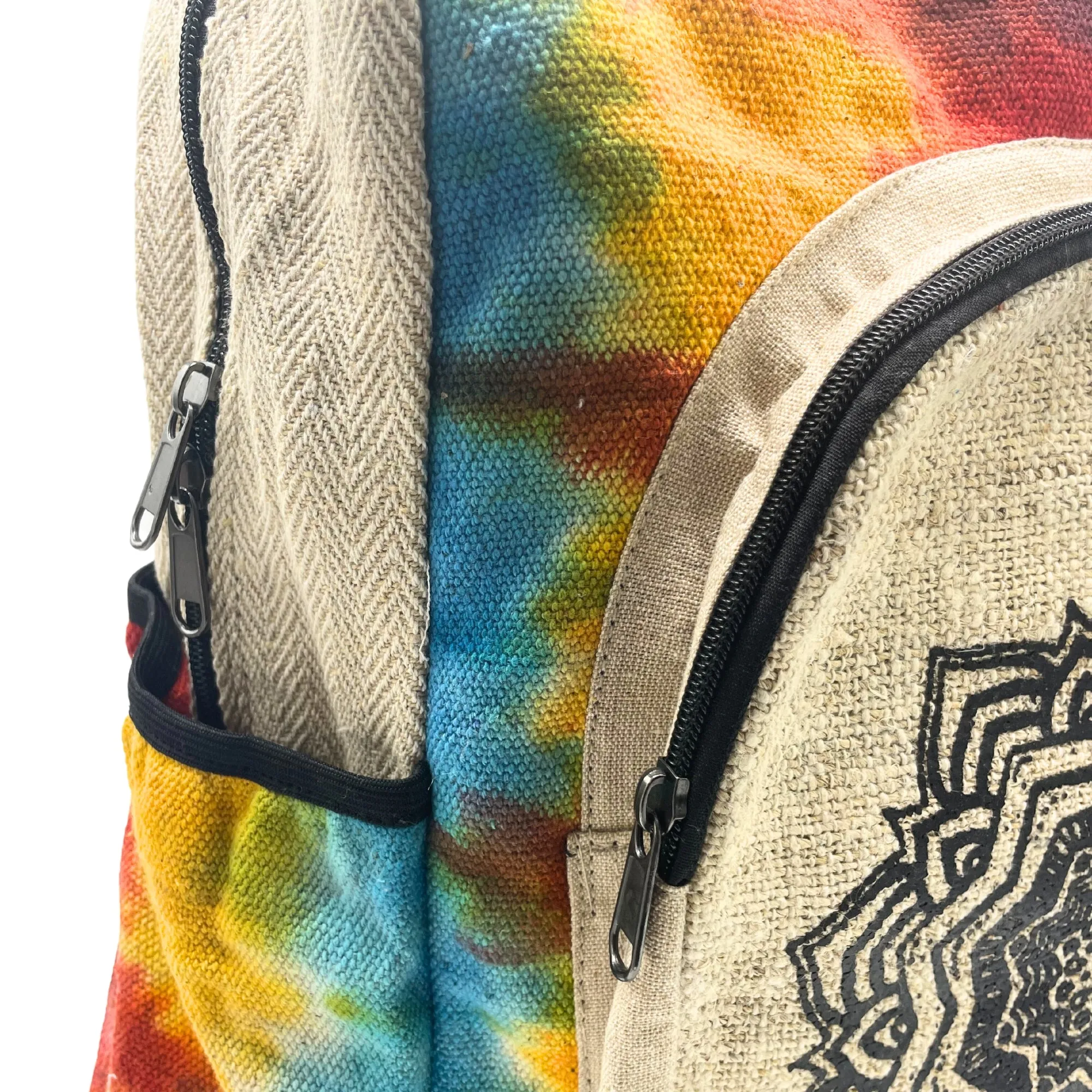 Boho Backpack Tiedye Hemp Large - Mandala