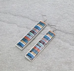 Brenna Fashion Fish Hook Striped Bar Earrings