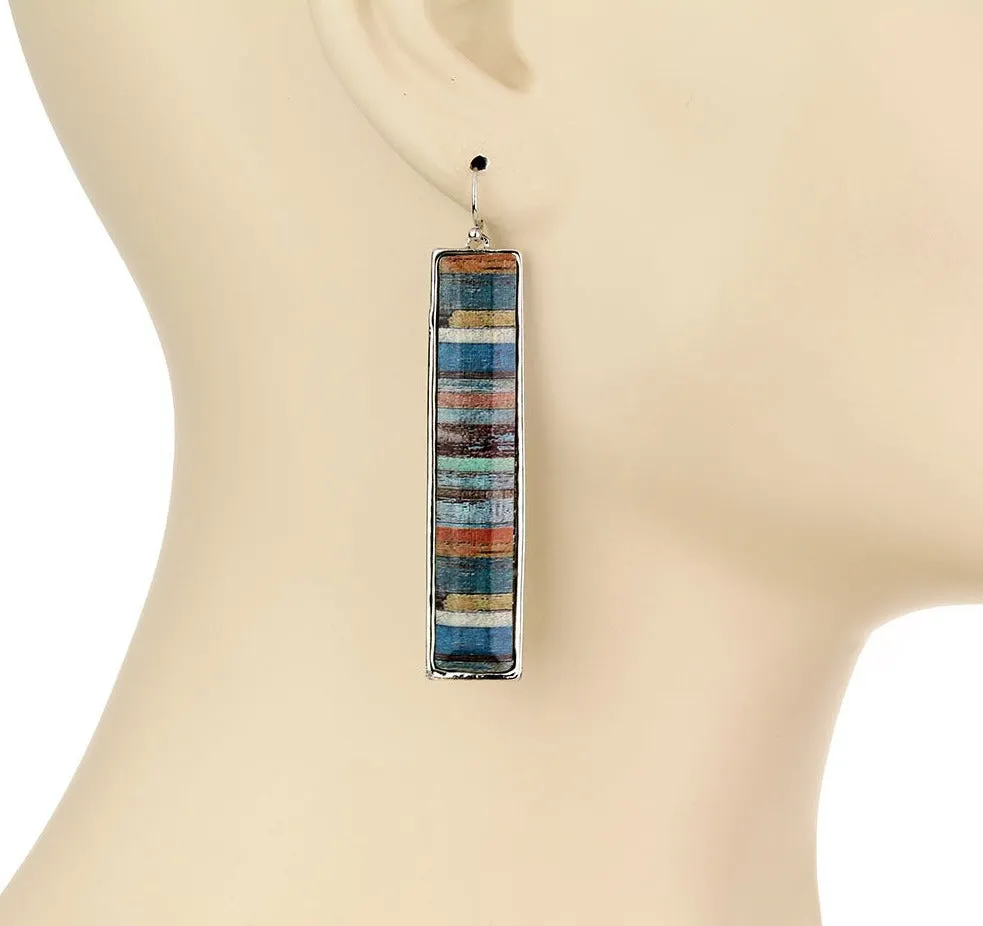 Brenna Fashion Fish Hook Striped Bar Earrings