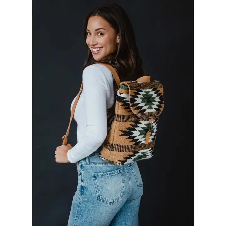 Brown, Black & Green Aztec Backpack