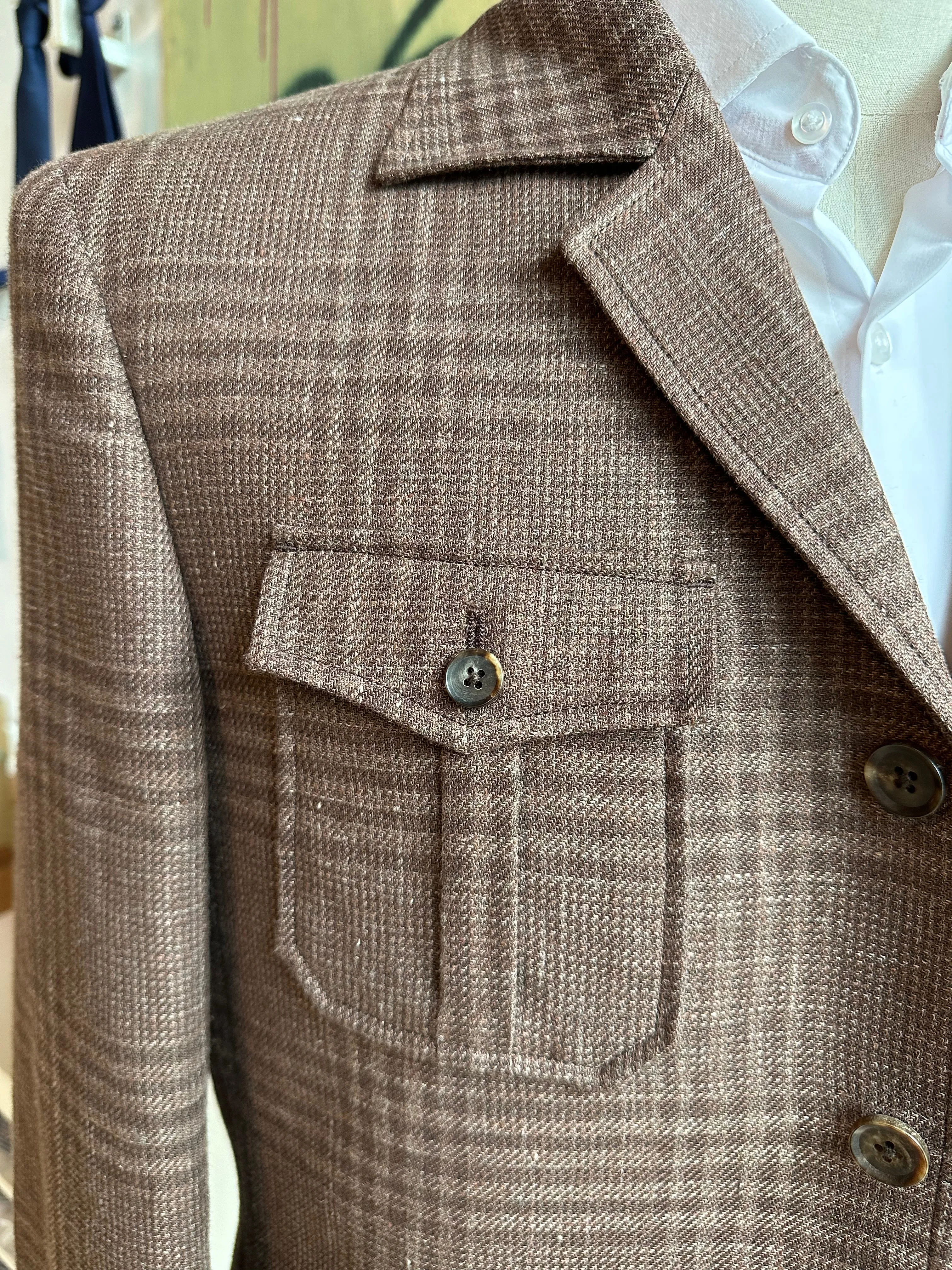 Brown Plaid Safari Jacket (Final Sale)