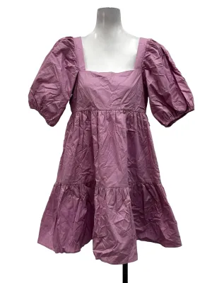 Bubblegum Pink Puff Sleeve Tiered Dress