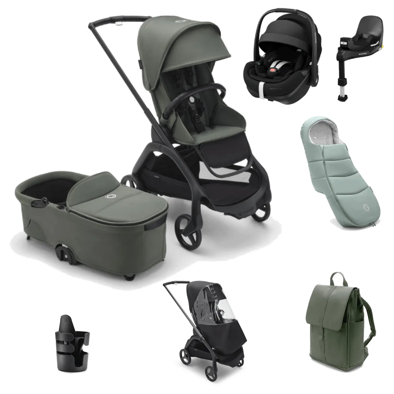 Bugaboo Dragonfly Pushchair Ultimate (Pebble 360 PRO2) Bundle - Forest Green