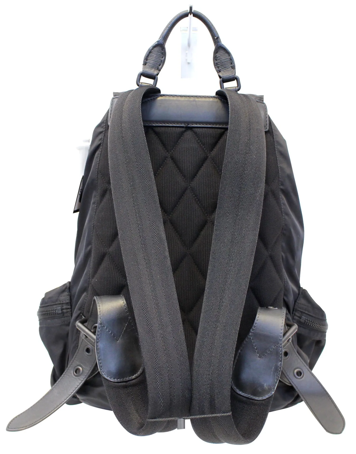 BURBERRY Black Technical Nylon Medium Rucksack Backpack Bag