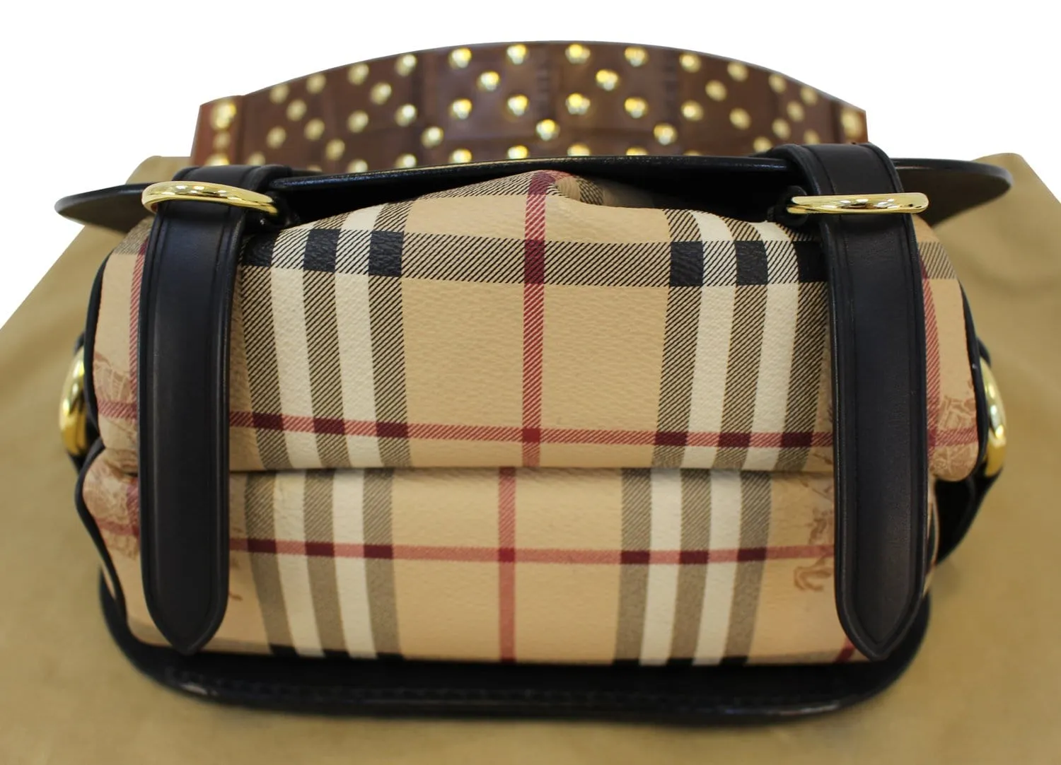 BURBERRY  Haymarket Check and Alligator Leather Bridle Bag