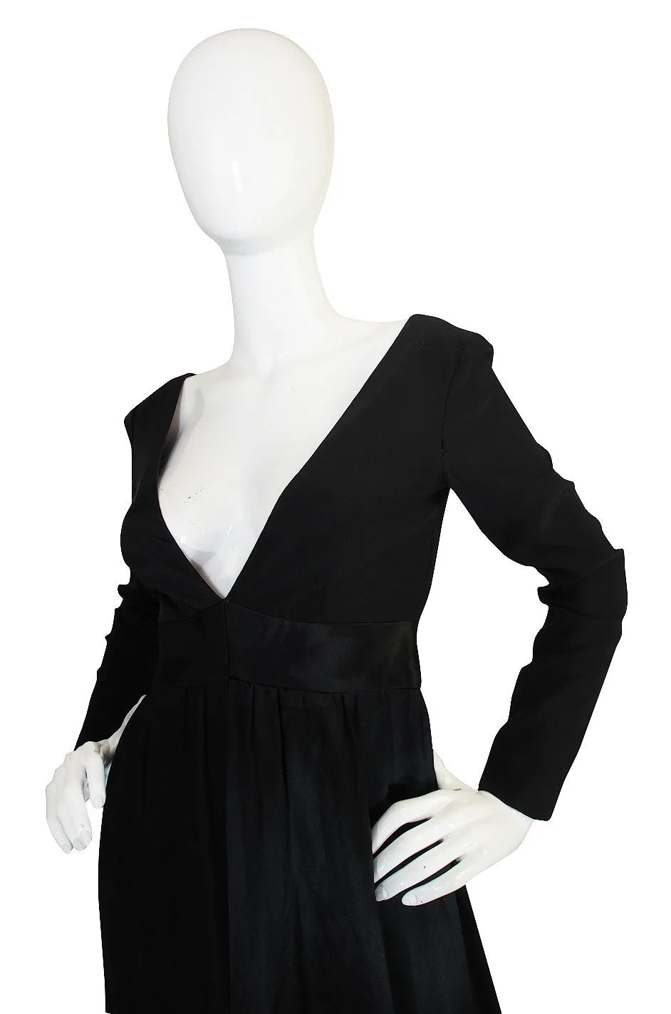 c1966 Black Silk Emilio Pucci Plunged Jumpsuit