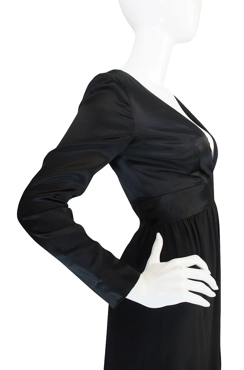 c1966 Black Silk Emilio Pucci Plunged Jumpsuit