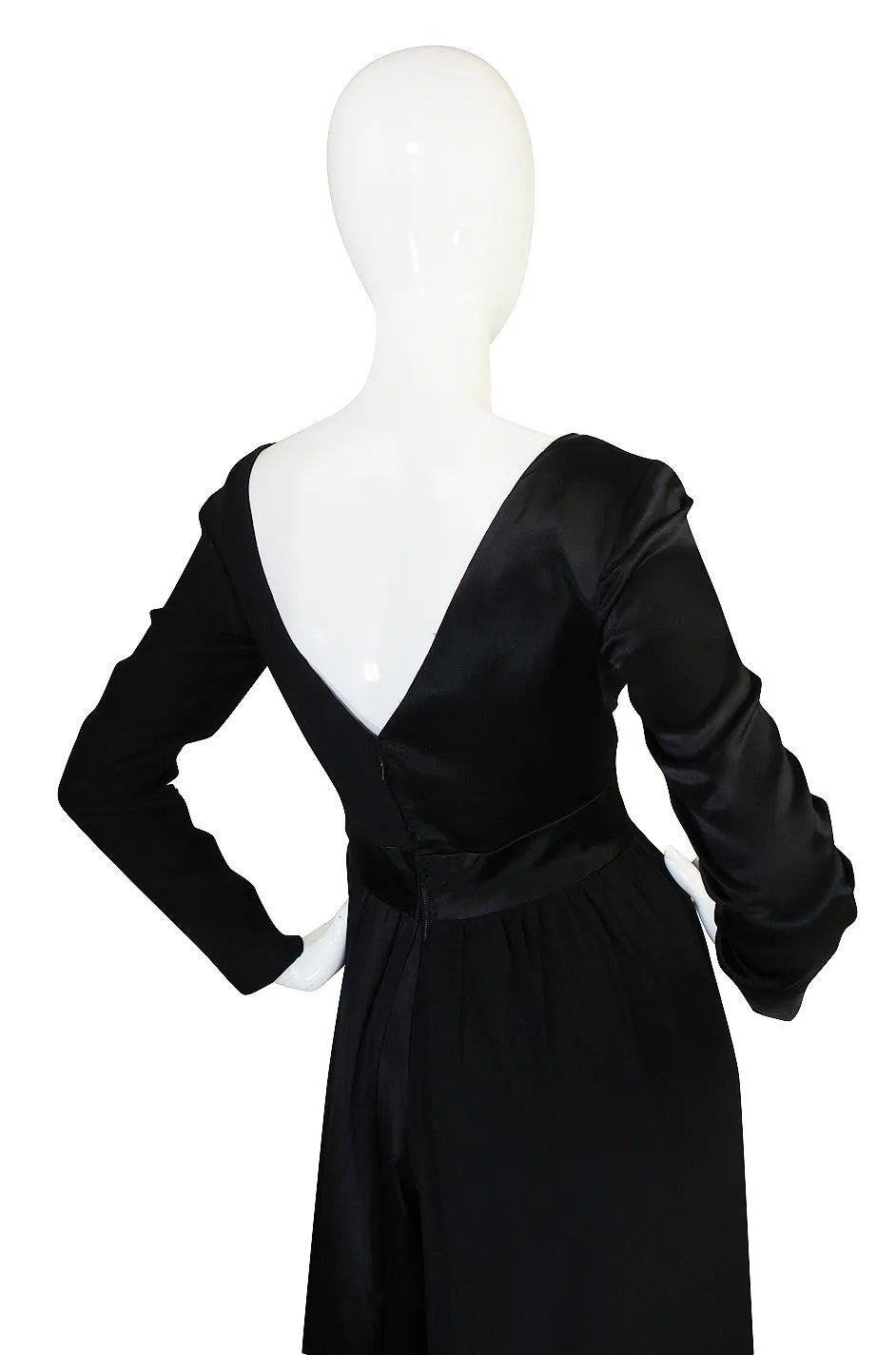 c1966 Black Silk Emilio Pucci Plunged Jumpsuit