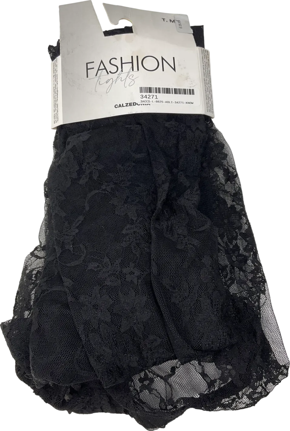 calzedonia Black Lace Fashion Tights UK M