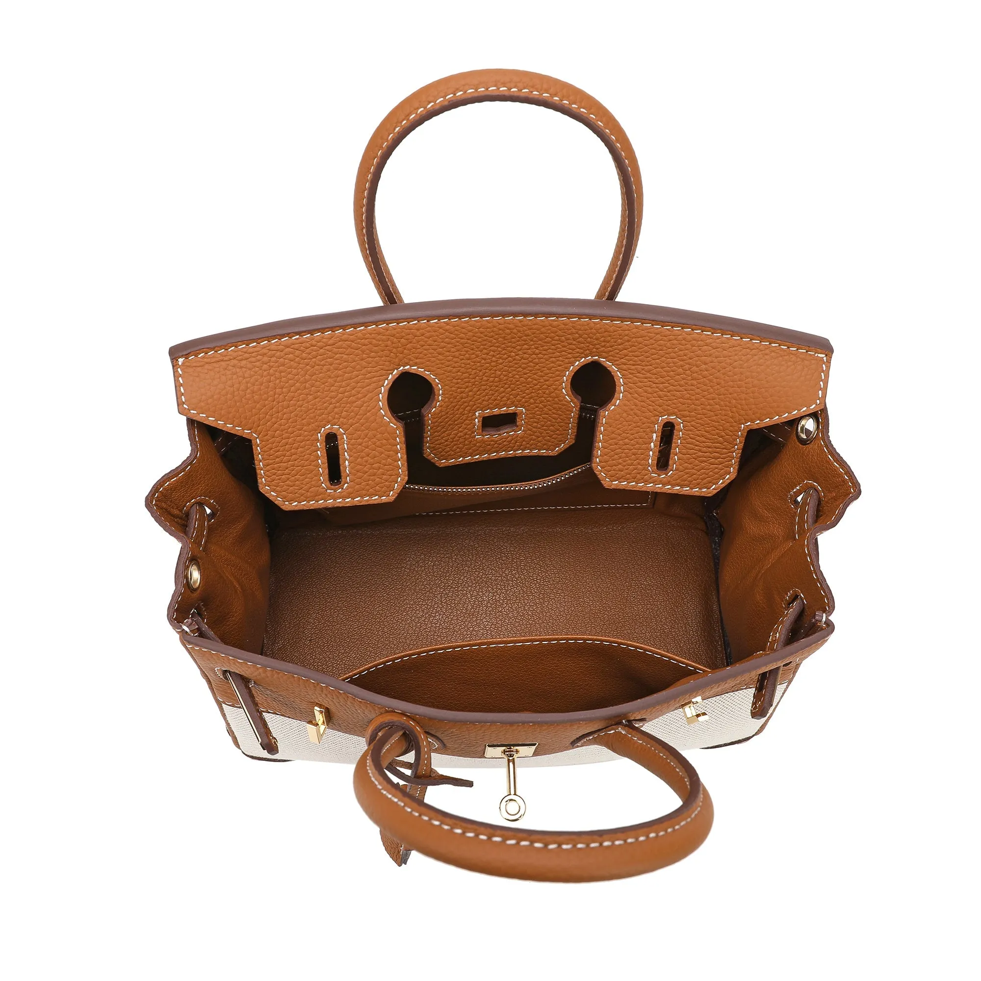 Canvas & Leather Satchel/Shoulder Bag