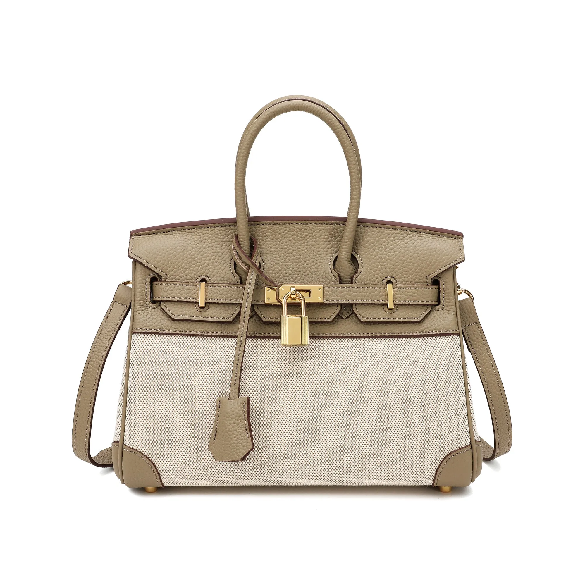 Canvas & Leather Satchel/Shoulder Bag