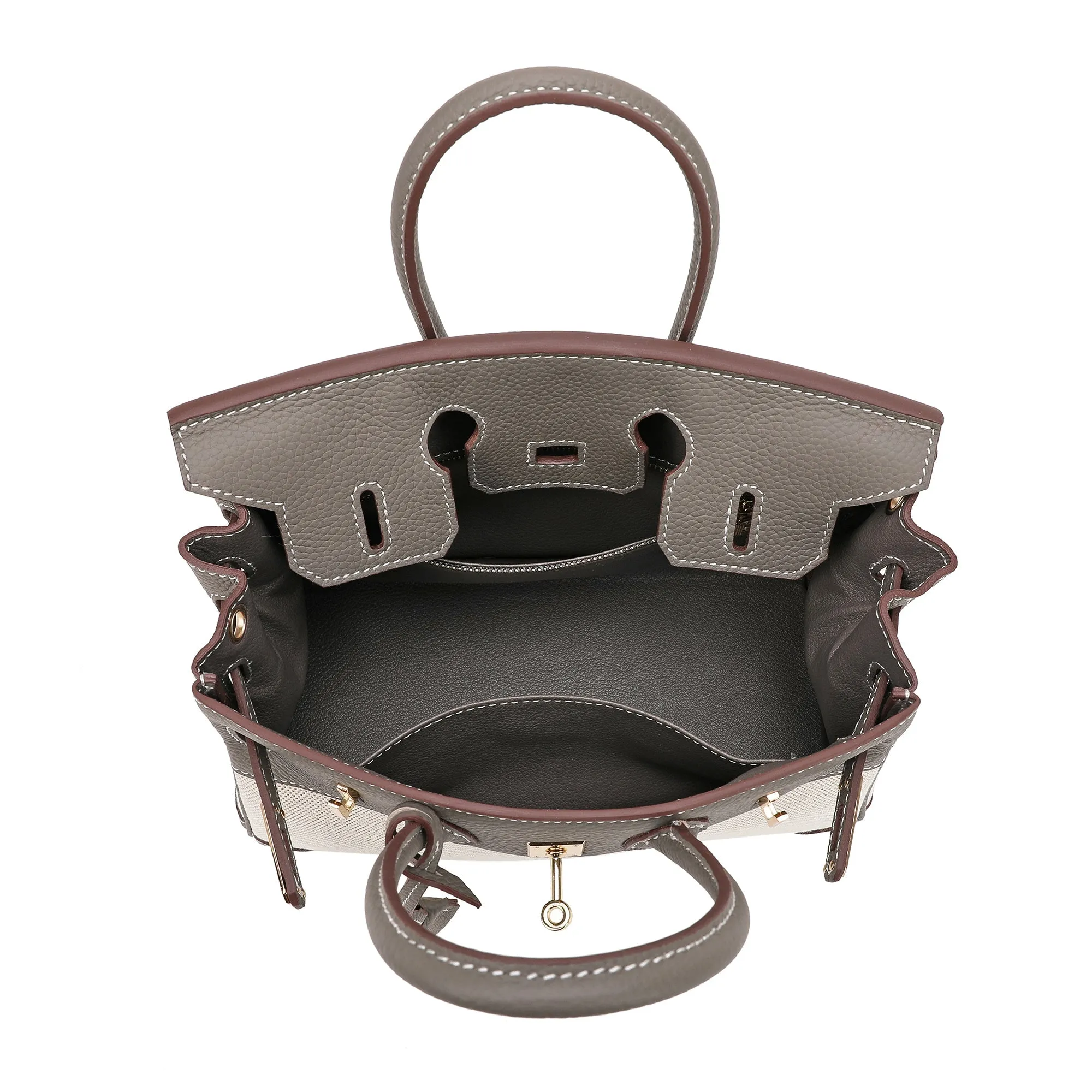 Canvas & Leather Satchel/Shoulder Bag